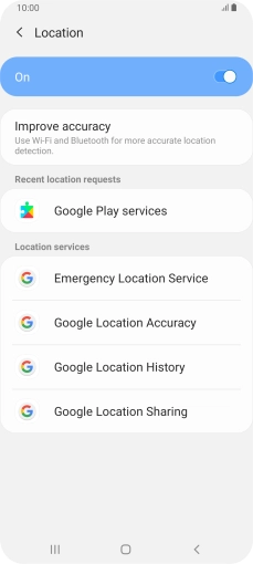Press Google Location Accuracy.