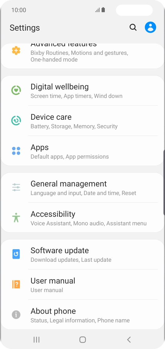 Press Software update.