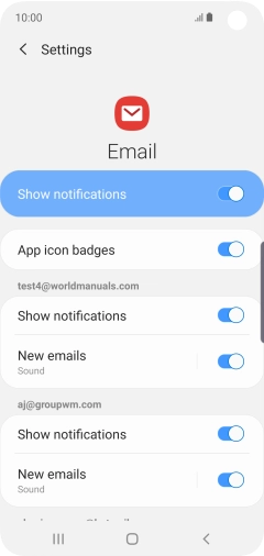 Press the indicator next to 