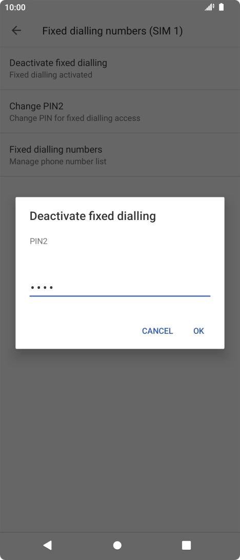 Key in your PIN2 and press OK. The default PIN2 is 0000.