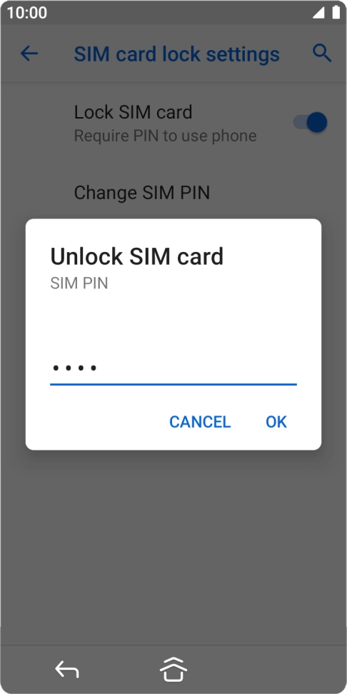 Key in your PIN and press OK. The default PIN is 1111.