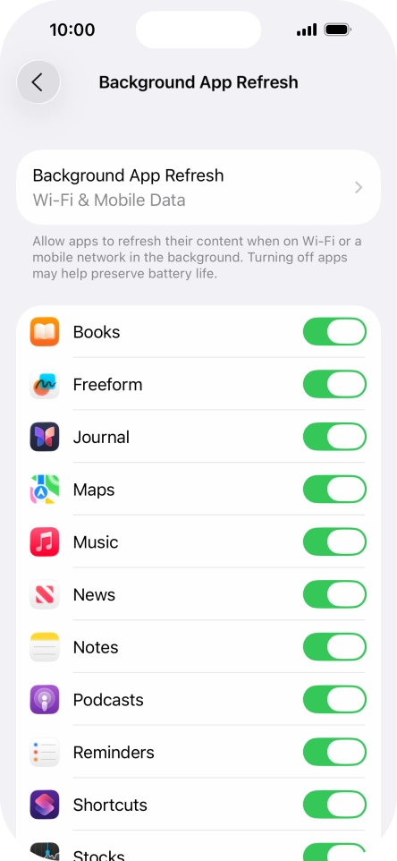 Press Background App Refresh.