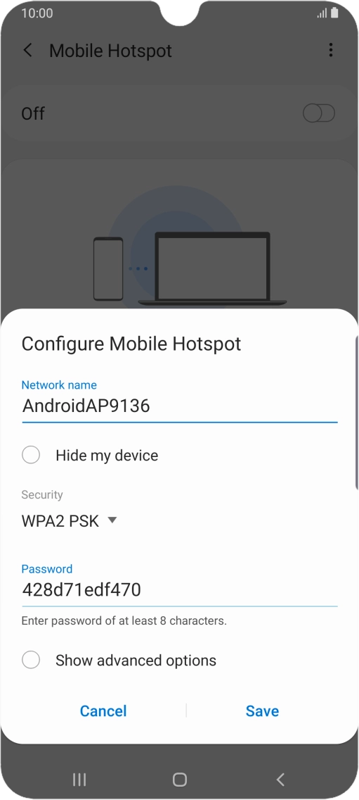 Press the field below 