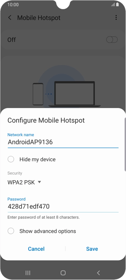 Press the field below 