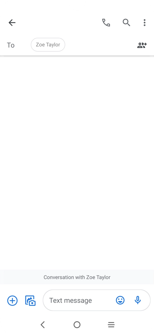 Press the text input field and write the text for your SMS.