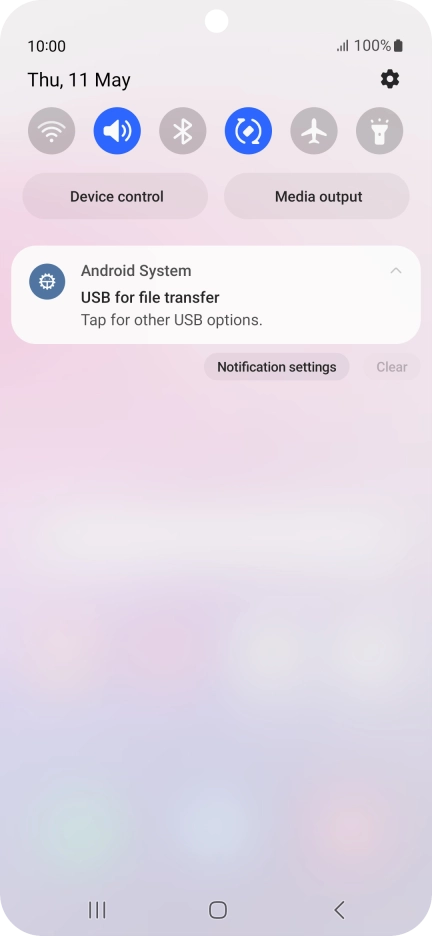 Press Tap for other USB options..