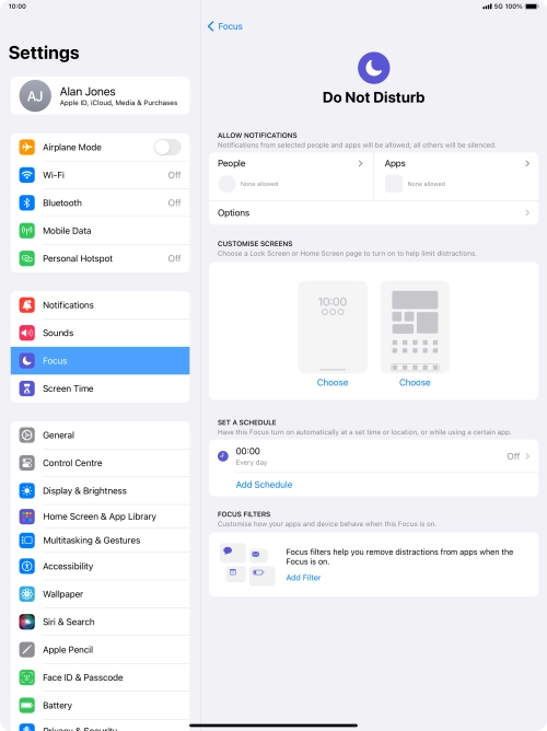 Press People and follow the instructions on the screen to select which contacts you would like to receive calls and notifications from when Do Not Disturb is turned on.
