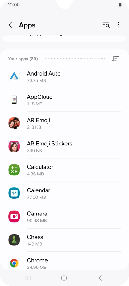 Press the required app.