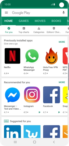 Slide your finger right starting from the left side of the screen.