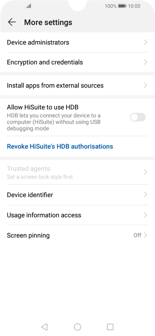 Press Encryption and credentials.