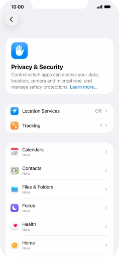 Press Location Services.