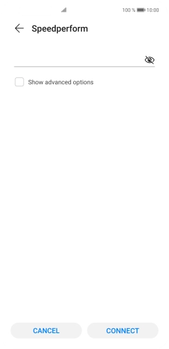 Key in the password for the Wi-Fi network and press CONNECT.