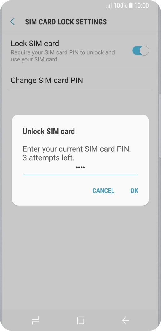 Key in your PIN and press OK. The default PIN is 1111.