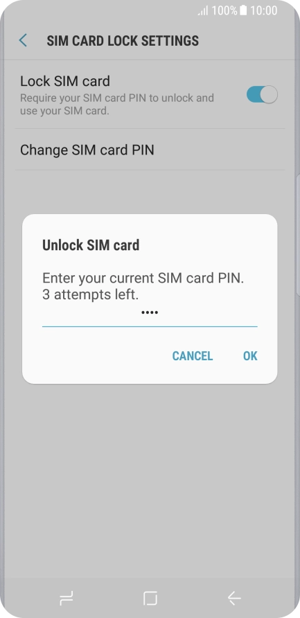 Key in your PIN and press OK. The default PIN is 1111.