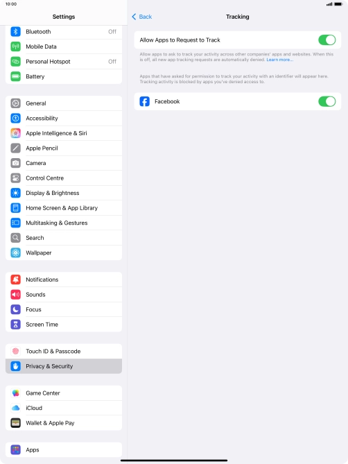 Press the indicator next to 