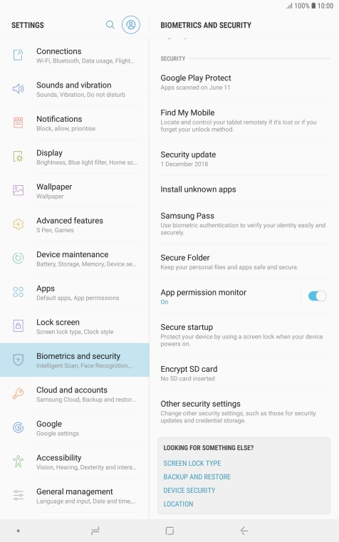 Press Other security settings.