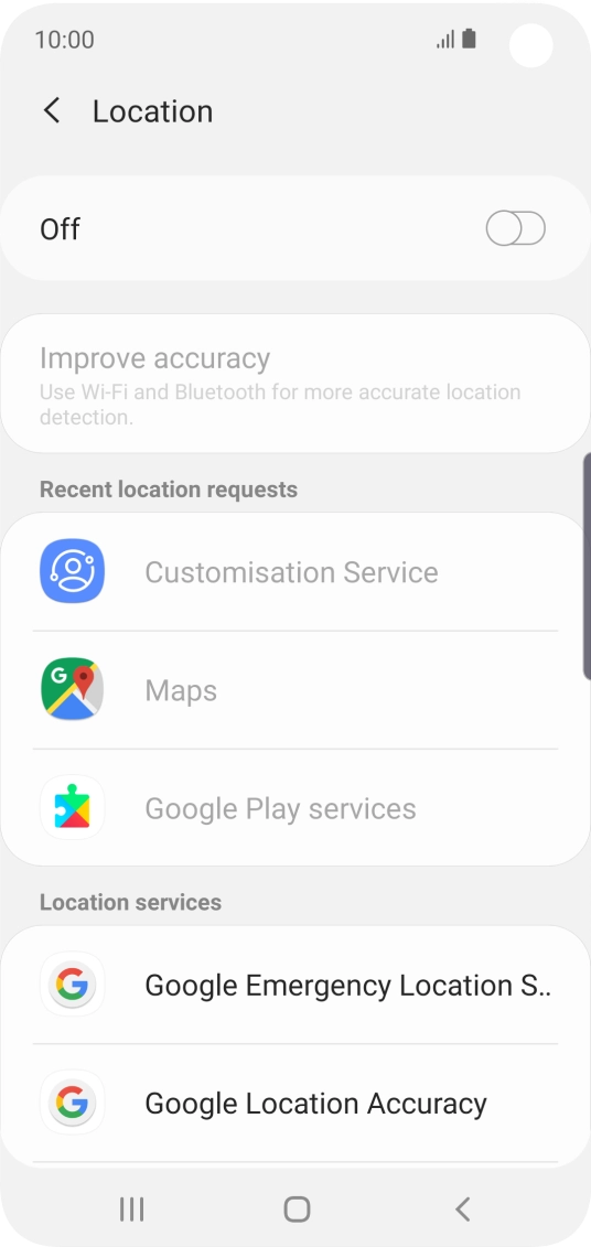 Press the indicator to turn the function on or off.