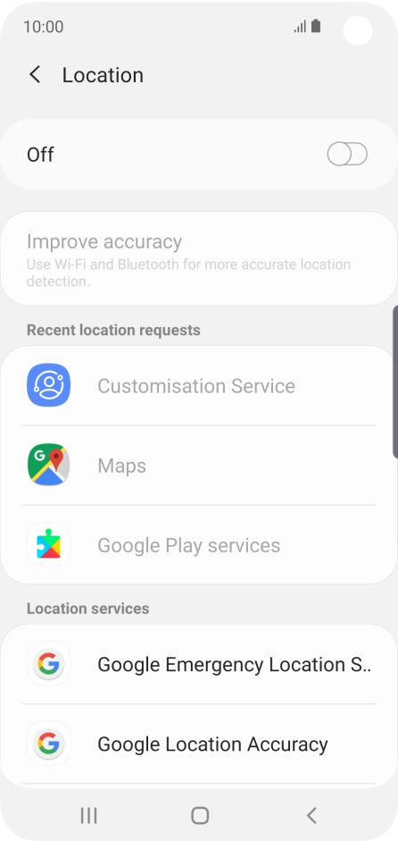 Press the indicator to turn the function on or off.