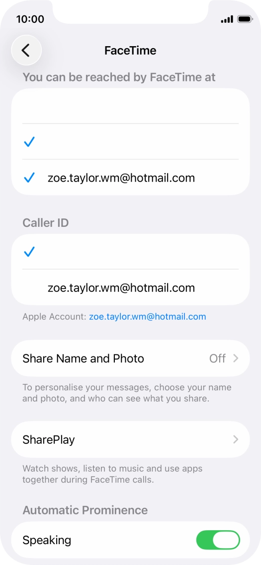 Press the required setting below 