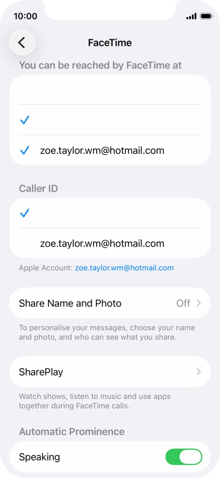 Press the required setting below 