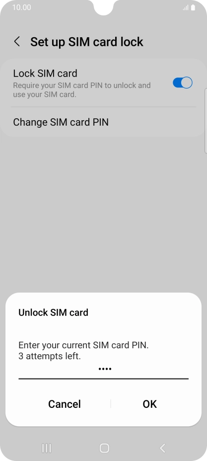 Key in your PIN and press OK. The default PIN is 1111.