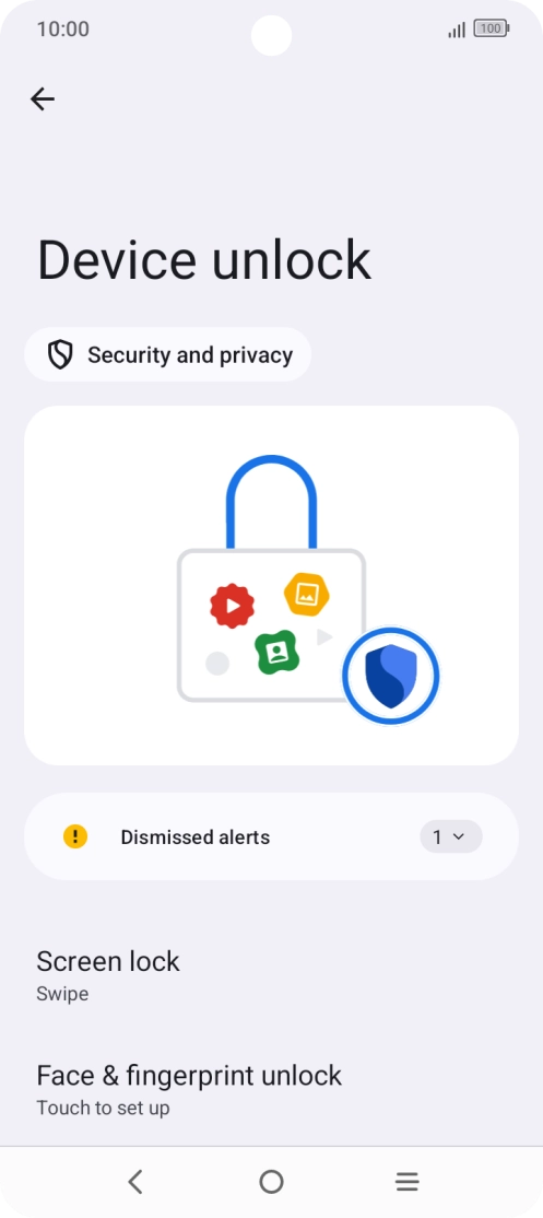 Press Face & fingerprint unlock.
