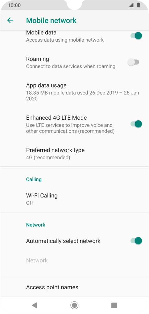 Press Access point names.
