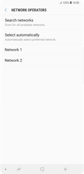 Press the required network.