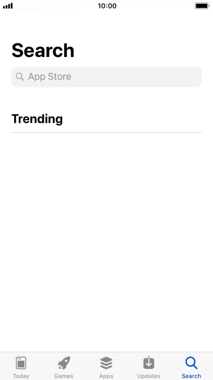 Press the search field and key in the name or subject of the required app.