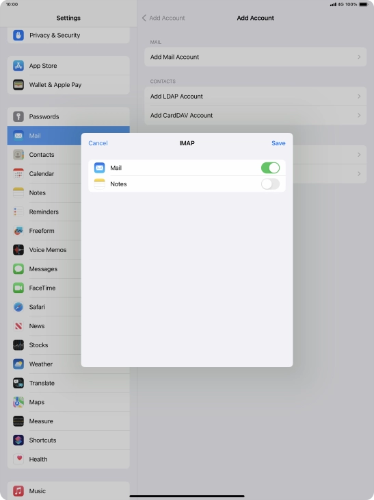 Press Save. Your email account has now been set up. To select more settings for incoming and outgoing server, proceed with the following steps.