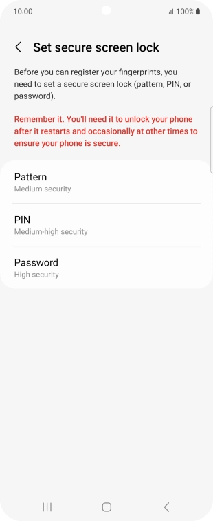 Press the required phone lock code and follow the instructions on the screen to create an additional phone lock code.
