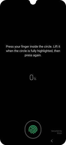 Follow the instructions on the screen to create the phone lock code using your fingerprint.