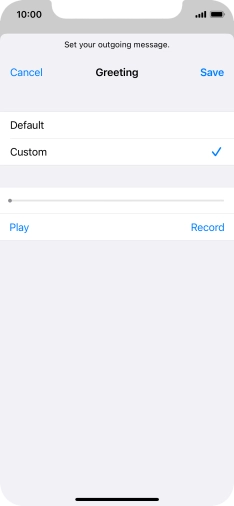 Press Play to play back your greeting.