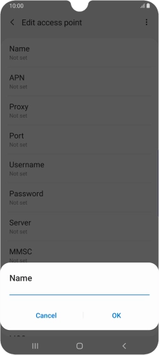 Key in EE Internet and press OK.