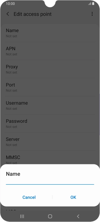 Key in EE Internet and press OK.