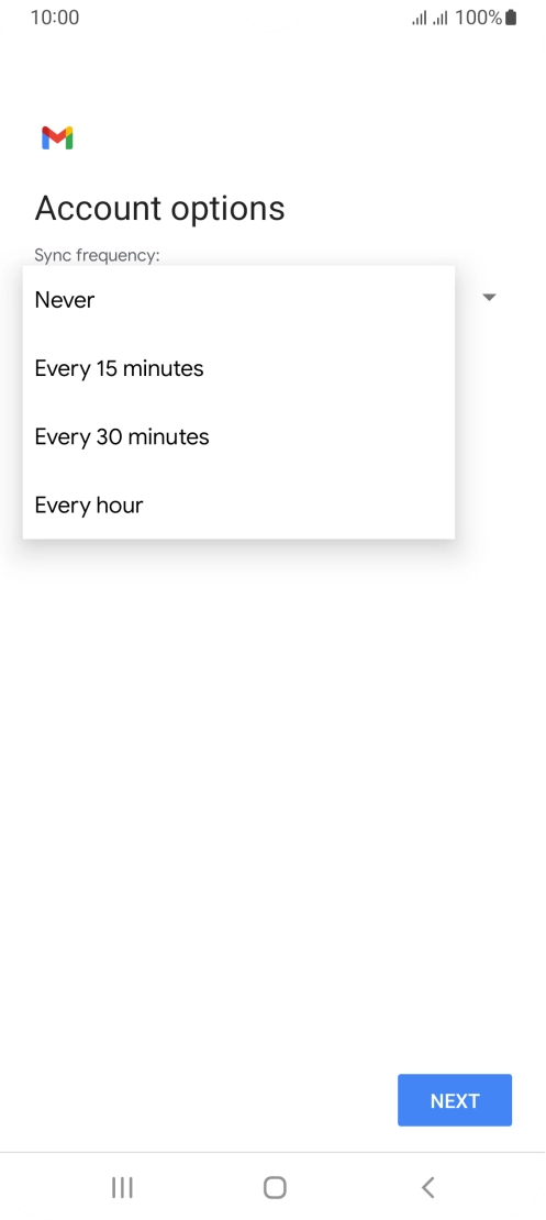 Press the required setting.