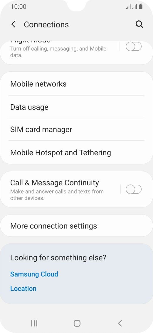 Press Mobile Hotspot and Tethering.
