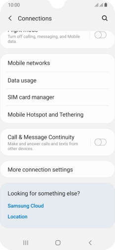 Press Mobile Hotspot and Tethering.