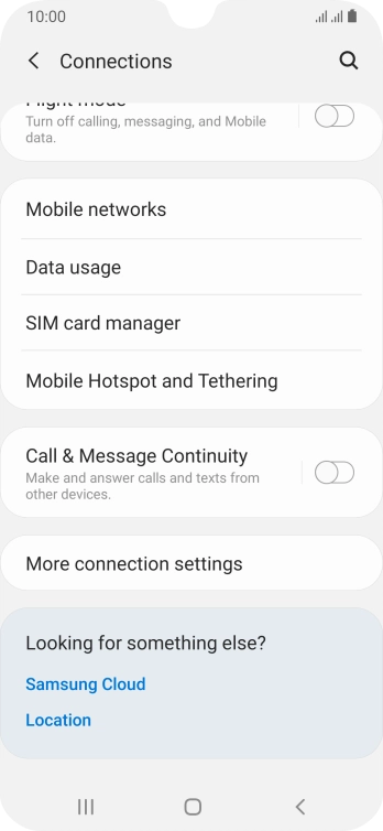 Press Mobile Hotspot and Tethering.