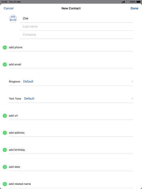 Press Last name and key in the last name.