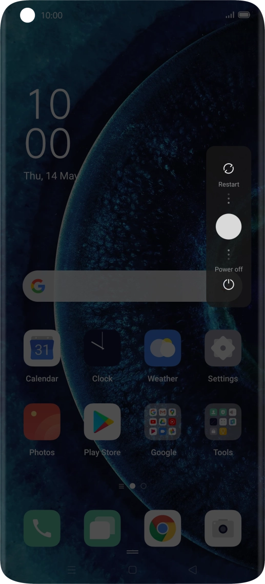 Press and drag the circle downwards.