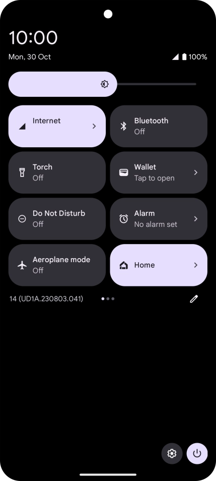 Press the settings icon.