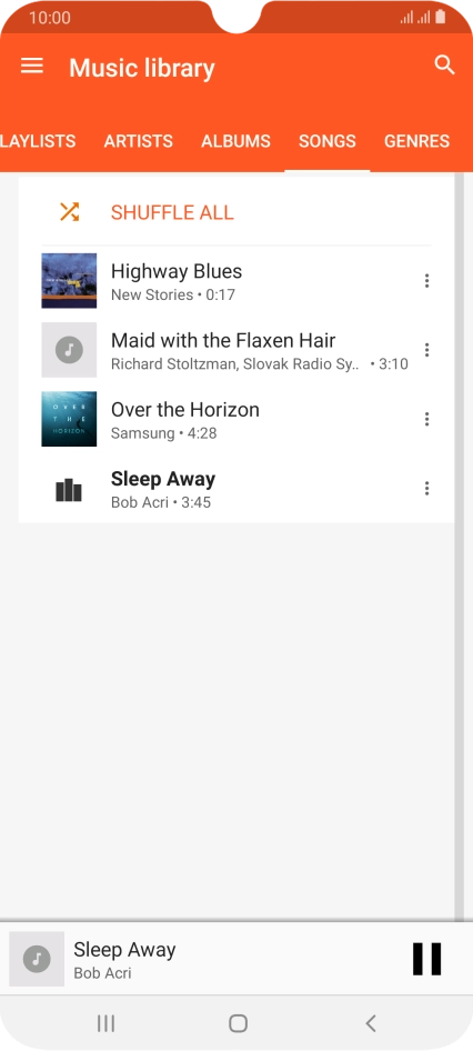 Press the song title at the bottom of the screen.