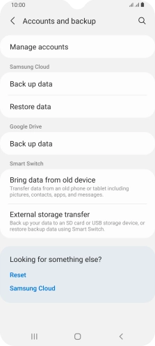 Press Manage accounts.