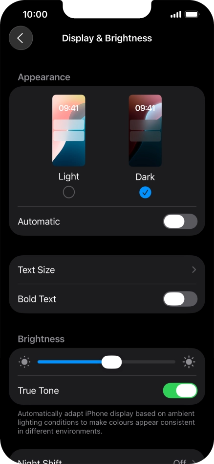 Press the indicator next to 