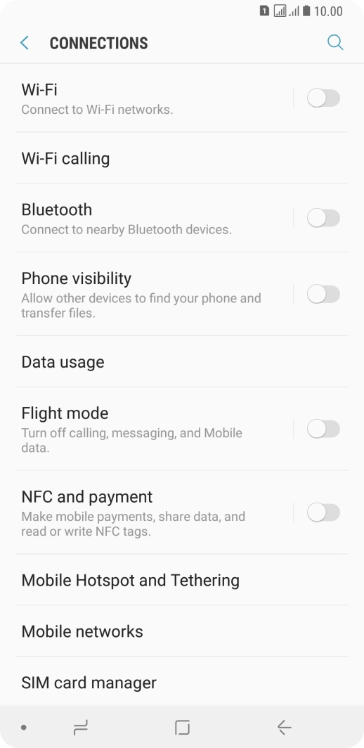 Press Mobile networks.