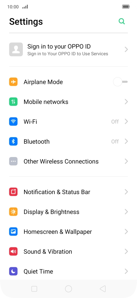 Press Mobile networks.