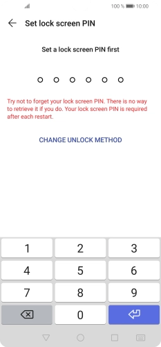 Press CHANGE UNLOCK METHOD.