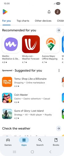 Press the profile icon.