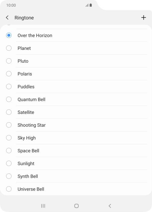 Press the add ring tone icon.